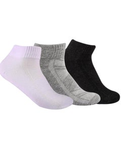 Buy future socks socket pack of 3 white-black-grey size 40-45 cotton in Egypt