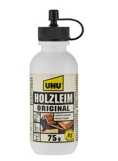Buy UHU HOLZLEIM ORIGINAL WOOD GLUE, D2 indoor moisture resistant white glue, bottle, 75 g, dries transparent, adhesive for DIY, building, repair and model making in UAE