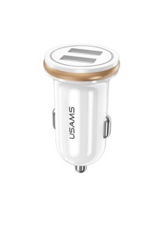 Buy C4 Dual USB Mini In Turbo Car Charger With 2-USB 2.4A For Any Smart Mobile Phone /Tablet /Iphone in UAE