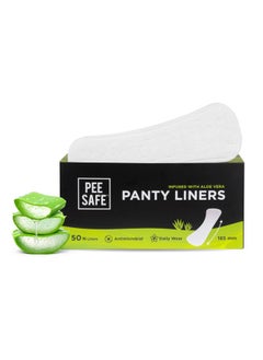 Buy Pee Safe Panty Liners For Women Daily Use With Aloe Vera - 50 Liners | 185Mm Long (Large Size) | Curvy Design For Extra Comfort | Cottony-Soft Surface| Keeps You Dry & Fresh All Day Long in UAE