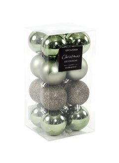 اشتري 16-Piece Xmas Ball, Light Green - 5 cm في الامارات