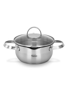 Buy Stockpot Aluminum and Induction Pan 18cm/1.9LTR Callisto Series Measuring Scale And Impact-Resistant Glass Lid with Steam Release in UAE