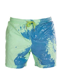 Buy Classic Design Swimming Shorts Green/Blue in Saudi Arabia