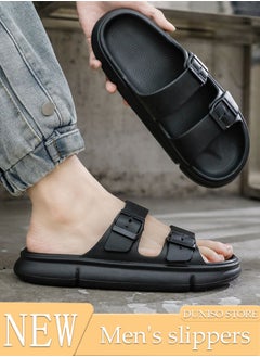 Buy Men's slippers Summer Sandals Lightweight Slide Sandal with Non-slip Soles Thick Sole Beach Slipper Breathable Slip-on Sandal House Flat Slipper for Pool Beach Yard Kitchen Shower in UAE