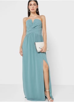 Buy Off Shoulder Side Slit Dress in Saudi Arabia