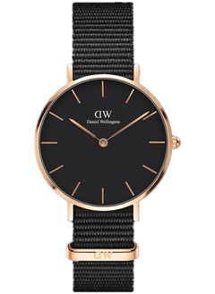 Buy Petite Cornwall Black Round Watch for Women 32mm Dial with Black Fabric Strap DW00100215 in Saudi Arabia