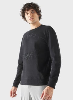 Buy Textured Crew Neck Sweatshirt in Saudi Arabia