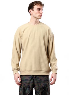 Buy Sand Long Sleeves Ribbed Sweatshirt with Round Neck in Egypt