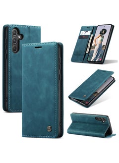 Buy CaseMe Samsung Galaxy A55 Wallet Case Book Folding Flip Folio Case with Magnetic Kickstand Card Slots Protective Cover - Green in Egypt