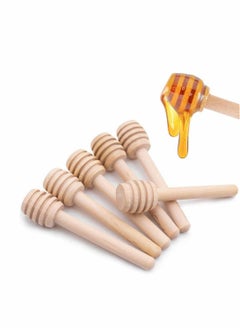 اشتري 6 Pack Mini Wooden Honey Dipper Sticks Mini Wood Honey Dipper Sticks, Individually Wrapped, Server for Honey Jar Dispense Drizzle Honey Wedding Party Favors في الامارات