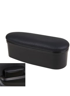 Buy Adjustable Car Universal Storage Organizer Leather Armrest Pad Black in Saudi Arabia