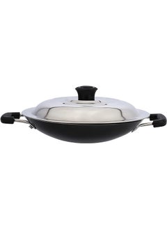 اشتري Non Stick Appa Chatti With Stainless Steel Lid Dc1913 Aluminum Durable 3 Layer Construction Cool Touch Handle Suitable For All Types Of Hobs Multi في السعودية