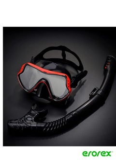 Buy Diving Snorkeling Kit, Professional Snorkeling Mask Gear, Freediving Mask & Dry Snorkel, Wide View Tempered Glass Goggles , Silicone Swimming Goggles Mask Set for Adults Youth in Saudi Arabia