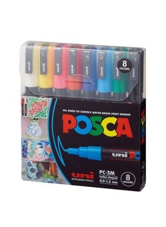 Buy 8-Piece POSCA Fine Paint Marker Multicolour in UAE