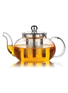 Buy Hiware Glass Teapot with Stainless Steel Infuser & Lid, Borosilicate Glass Tea Pot Stovetop Safe, Blooming & Loose Leaf Teapots, 27 Oz in UAE