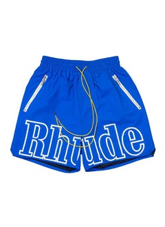 Buy RHUDE Letter 3M Reflective Shorts Unisex Casual Beachwear Blue in Saudi Arabia