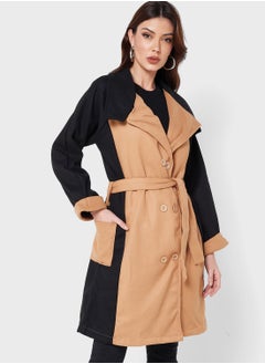 Buy Colorblock Detail Trench Coat in Saudi Arabia