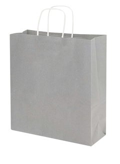 Buy Silver Paper bags with handles 42 x 31 x 12 cm Large Kraft Gift bags for Birthday Party Favors, Candy, Weddings, Merchandise, Christmas (12 Bags) in UAE
