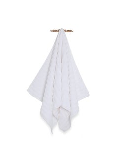 اشتري Wave Zero Twist Bath Towel White - 650Gsm 76X152Cm في الامارات