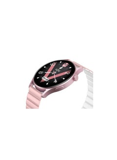 Buy Keyselect Lora 2 women's pink plated smart watch is elegant and slim, with an aluminum alloy body and a 1.3-inch HD AMOLED screen with a clear resolution of 360 x 360 pixels, providing it with a clear display in various lighting conditions in Egypt