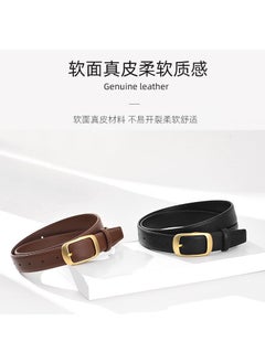 اشتري Genuine Leather Belt for Women Fashionable Casual Korean Style[Warranty for three years] champagne rose gold buckle caramel belt [Warranty for three years] champagne rose gold buckle caramel belt في السعودية