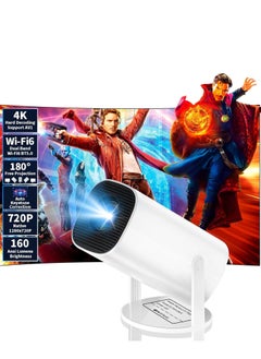 اشتري Mini Projector 4K Support, Portable Projector WiFi6 BT 5.0 Android 11, Smart Projector Auto Horizontal Correction,180°Rotatable Outdoor Movie Projector Compatible with Phone في الامارات