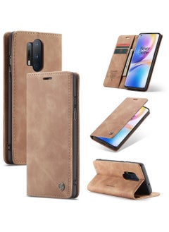 Buy CaseMe One plus 8 pro Wallet Case Book Folding Flip Folio Case with Magnetic Kickstand Card Slots Protective Cover - Brown in Egypt