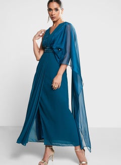 Buy Embellished Plunge Neck Saree in UAE