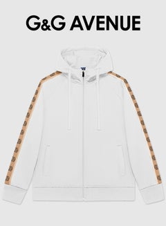 Buy Spring and autumn Breathable and Oversized cotton hoodie with spring lining, front zippered arm lines, new sports shirt jacket, casual shirt in Saudi Arabia
