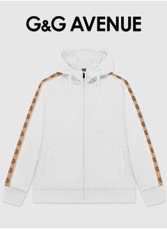 Buy Spring and autumn Breathable and Oversized cotton hoodie with spring lining, front zippered arm lines, new sports shirt jacket, casual shirt in Saudi Arabia