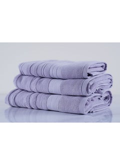 Buy Hampton Textured Bath Towel Dusty Lilac 70x140cm in UAE