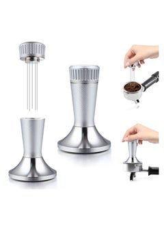 اشتري WDT Tool, Espresso Tamper 58MM, 2-in-1 Coffee Tamper 0.4mm Espresso Distribution Tool, 100% Stainless Steel Base Tamper Compatible with Espresso Machine Rancilio, for Gaggia Bottomless Portafilter في الامارات