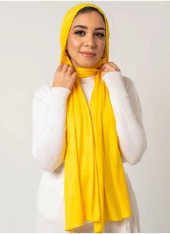 Buy Cotton Lycra scarf 200*70, yellow color in Egypt