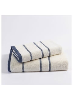 Buy Cozmo Hand Towel, Ivory & Blue - 500 GSM, 80x50 cm in UAE