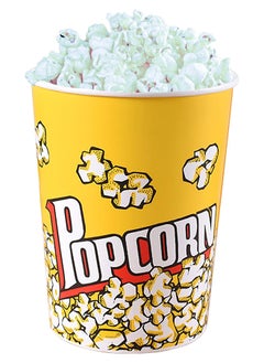 Buy Home Pro Retro Style Plastic Popcorn Cup For Movie Night Popcorn Bucket Movie Popcorn Containers Perfect For Carnival Circus Party (Yellow - 4L) in UAE