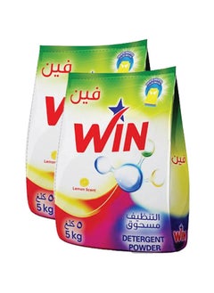 Buy Superior Laundry Detergent Washing Powder for White and Coloured Clothes - Lemon Scent 5KG Pack of 2 in UAE