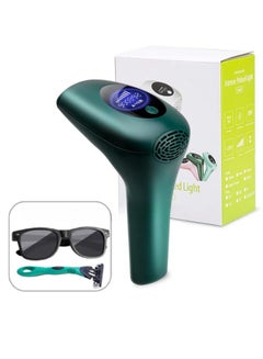 Buy New Professional IPL Laser Hair Removal Device with Razor and Sunglasses 900000 Dark Green in UAE