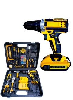 Buy CORDLESS DRILL SET Professional Household Home Tool Kit Set with DIY Hand Tool Kits for Garden Office House Repair Maintain |Maximum Diame10mm | Speed 0 - 1450 R/MIN | 21 V | 1300mAH | Additional Battery | DX1778 in Saudi Arabia