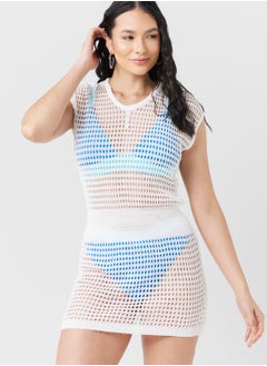 Buy Crochet Detail Beach Cover Up in Saudi Arabia