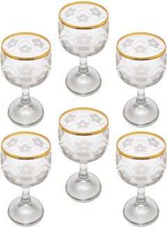 Buy Segaey Destina Turkish Jelly Glass/Golden Rim 011952/ Elegant design, Trusted Brand, Attractive shape of Jelly, Custard, Ice Cream, Fruit Salad/High Quality Materials in Egypt