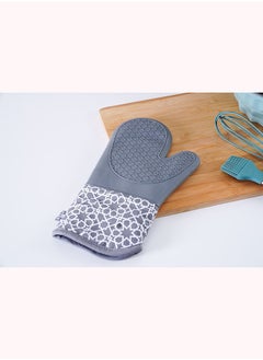 Buy Kitchenmate Silicone Oven Mitten 19x33cm-grey in UAE