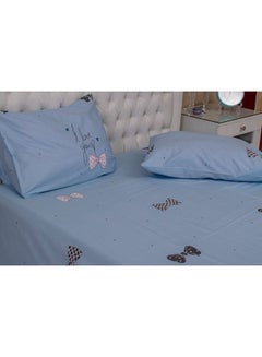 Buy Floral satin cotton bed sheet set 3 pcs multicolour in Egypt