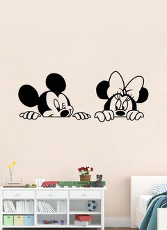 Buy Mickey Mouse And Minnie Mouse Peeking Over Edge Wall Decal - Wall Arts Home Décor - Wall Sticker, 50x20 cm by Spoil Your Wall in UAE