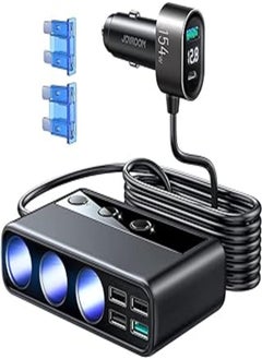 Buy Joyroom JR-Cl06 154W Car Cigarette Lighter Adapter With Three Sockets Six Ports Pd+Qc3.0 Usb 4 - Black in Egypt