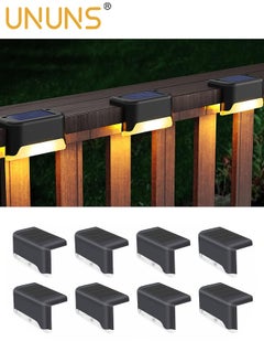 Buy Solar Step Lamp,8 Pack Waterproof LED Solar Deck Light,Decor Solar Lights For Railing,Stairs,Fence,Post,Yard And Driveway,Black in UAE