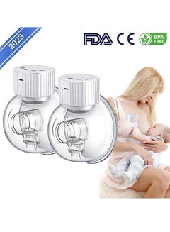Buy 2pcs Breast Pump, Wearable Breast Pump, Portable Hands-Free Electric Breast Pump 3 Modes 9 Levels Low Noise Large LCD with Timer Memory Backlight Function Rechargeable in UAE
