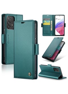 Buy CaseMe Flip Wallet Case For Samsung Galaxy A53 5G RFID Blocking PU Leather Wallet Flip Folio Case with Card Holder Kickstand Shockproof Phone Cover - Green in Egypt