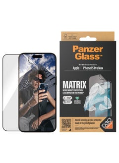 اشتري PanzerGlass™ Eco-Friendly Matrix Screen Protector for Apple iPhone 15 Pro Max - Protect, Prolong and Make a Difference - with mounting aid for easy installation في الامارات