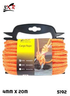 Buy 3XR Heavy Duty Cargo Rope 4MM X 20M Ultimate Moisture, Abrasion, and Weather Resistant Braided Rope 5192 in Saudi Arabia