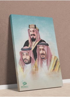 Buy Canvas Wall Art Stretched Over Wooden Frame with Kingdom Leaders Painting For Saudi National Day in Saudi Arabia